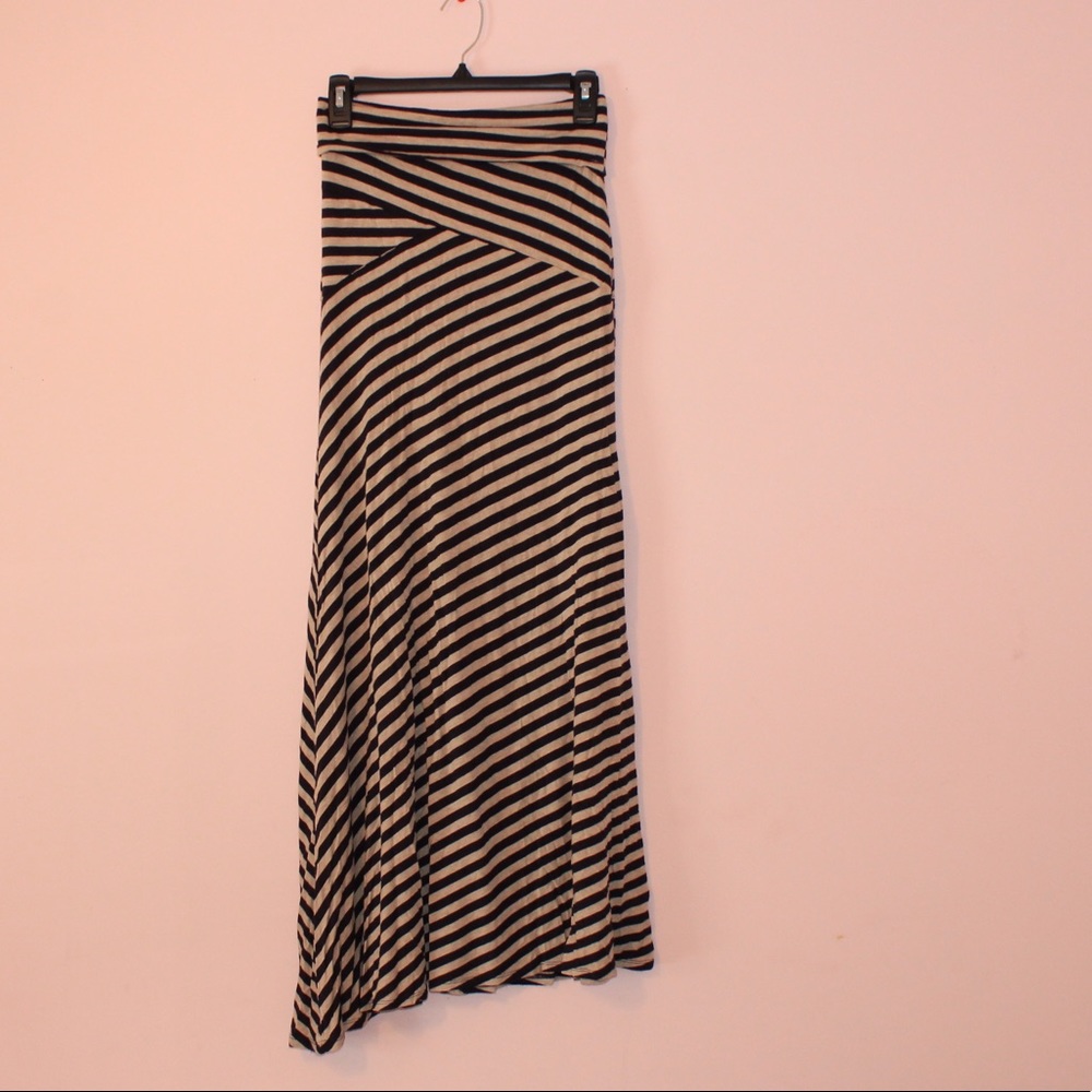 Women’s Blue and Tan Maxi Skirt